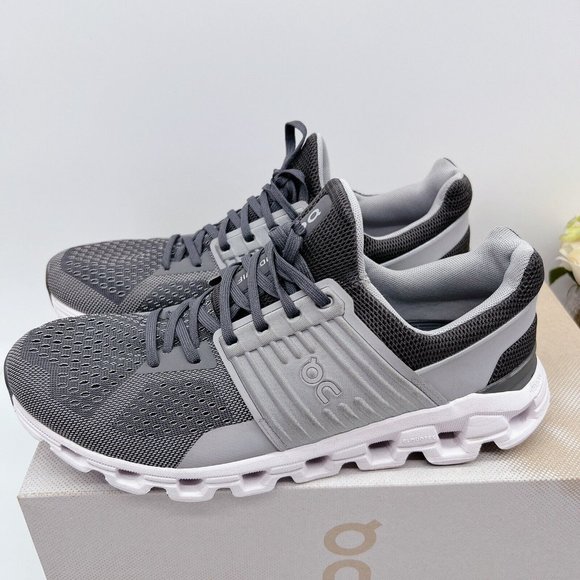 On Running Shoes On Cloud Cloudswift Helion Running Shoe Sneaker Rock Slate Gray Mens Us 5